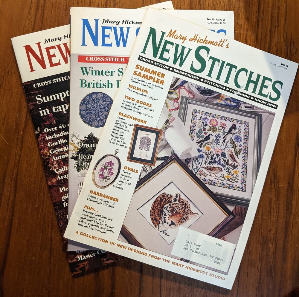 3 Mary Hickmott's New Stitches Magazines